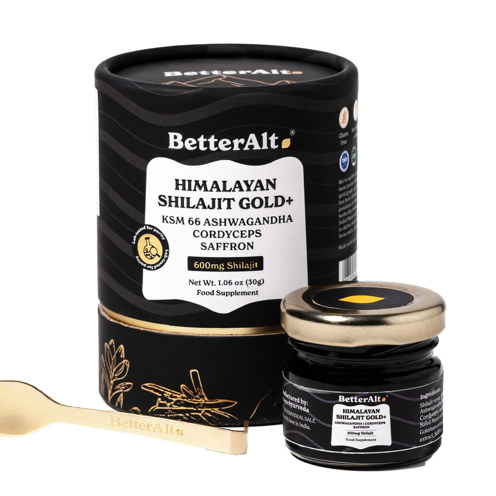 Better Alt Himalayan Shilajit Gold with Cordyceps bottle for energy and daily vitality support.