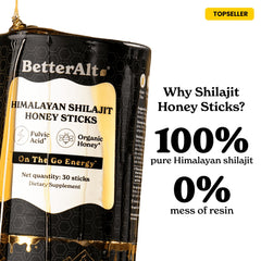 Better Alt Pure Himalayan Shilajit Honey Stick wrapped in individual sachet for freshness