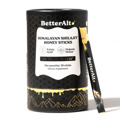 Better Alt Shilajit Sticks Himalayan packaging signals premium natural wellness.
