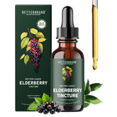 Betterbrand BetterLungs Elderberry Tincture bottle on shelf promoting immune support.