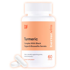 Bettervits turmeric-curcumin 1000mg bottle supports daily routines with enhanced absorption.