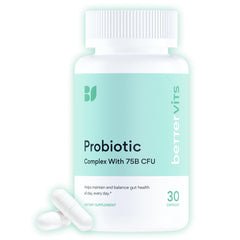 Bettervits Probiotics bottle front view for daily gut balance