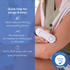 Beurer BR60 ceramic-plate delivers fast warming to ease itching and swelling.
