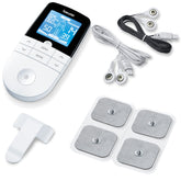 Beurer EM49 digital TENS and EMS device front view for at-home relief.