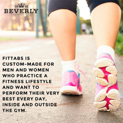 Morning routine with FitTabs and water for metabolism support.