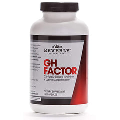 Beverly International GH Factor bottle close-up highlighting overnight recovery support.