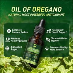 B BEWORTHS Organic Oregano Oil Drops pour showing elixir ready for immune support