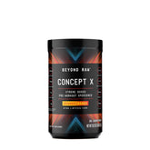 Beyond Raw Concept X orange mango canister ready for high‑energy workouts
