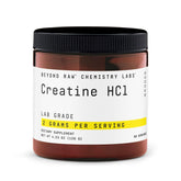 BEYOND RAW Creatine HCl powder bottle with lab-grade formula for athletes.