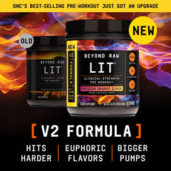 Pouring Beyond Raw LIT V2 powder into liquid for quick-mix energizing pre-workout