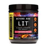 Beyond Raw LIT V2 watermelon powder can for intense workouts