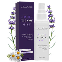 Beyond Wicks pillow spray lavender chamomile bottle for calming bedtime scent