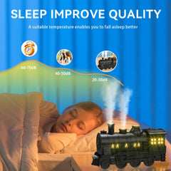 BieJiahWeiBie Train Diffuser ultrasonic mist delivers soothing humidity and scent
