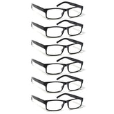 BIENCOOL 6-pack reading glasses with black frames for daily reading and screen work.