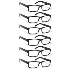 BIENCOOL 6-pack black-frame reading glasses for versatile daily use.