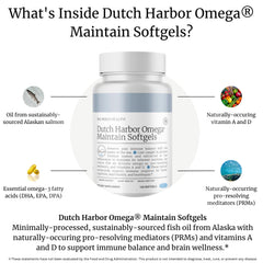 Big Bold Health Dutch Harbor Omega Maintain softgels closeup label highlights lemon flavor