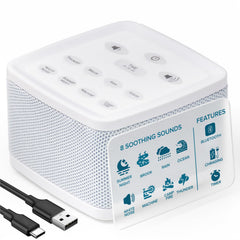 Big Red Rooster white noise machine with rain sound for restful sleep.