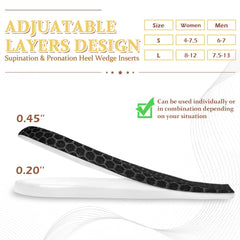 Layered adjustable design lets you customize height for supination and pronation correction.