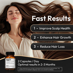 BIGVITA Hair Growth Supplement bottle back with usage details visible.