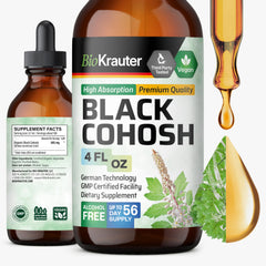 BIO KRAUTER Black Cohosh tincture bottle shown for daily use