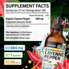 BIO KRAUTER Cayenne Drops bottle in hand for on-the-go digestive support.