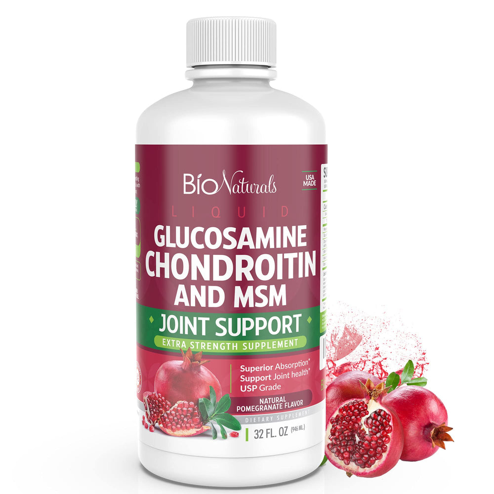 Bio Naturals Liquid Glucosamine bottle for daily joint support and easy dosing.