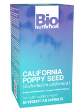 Bio Nutrition California Poppy Vegi-Caps bottle front for a calm evening routine.