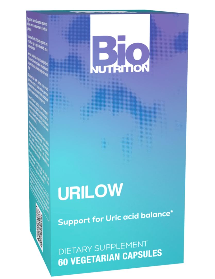 Bio Nutrition Urilow bottle front; vegetarian capsules for urinary health support.