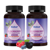Biobor Elderberry Gummies bottle pour for daily immune-friendly snack