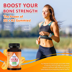 Biobor Vitamin D3 K2 Gummies yellow-peach flavor tempts daily bone support