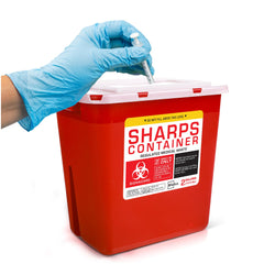 BioBox Sharps Container Large with lid open for easy loading and quick disposal.