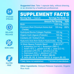 Close-up of BioEmblem label emphasizing USA-made, GMP-tested formula