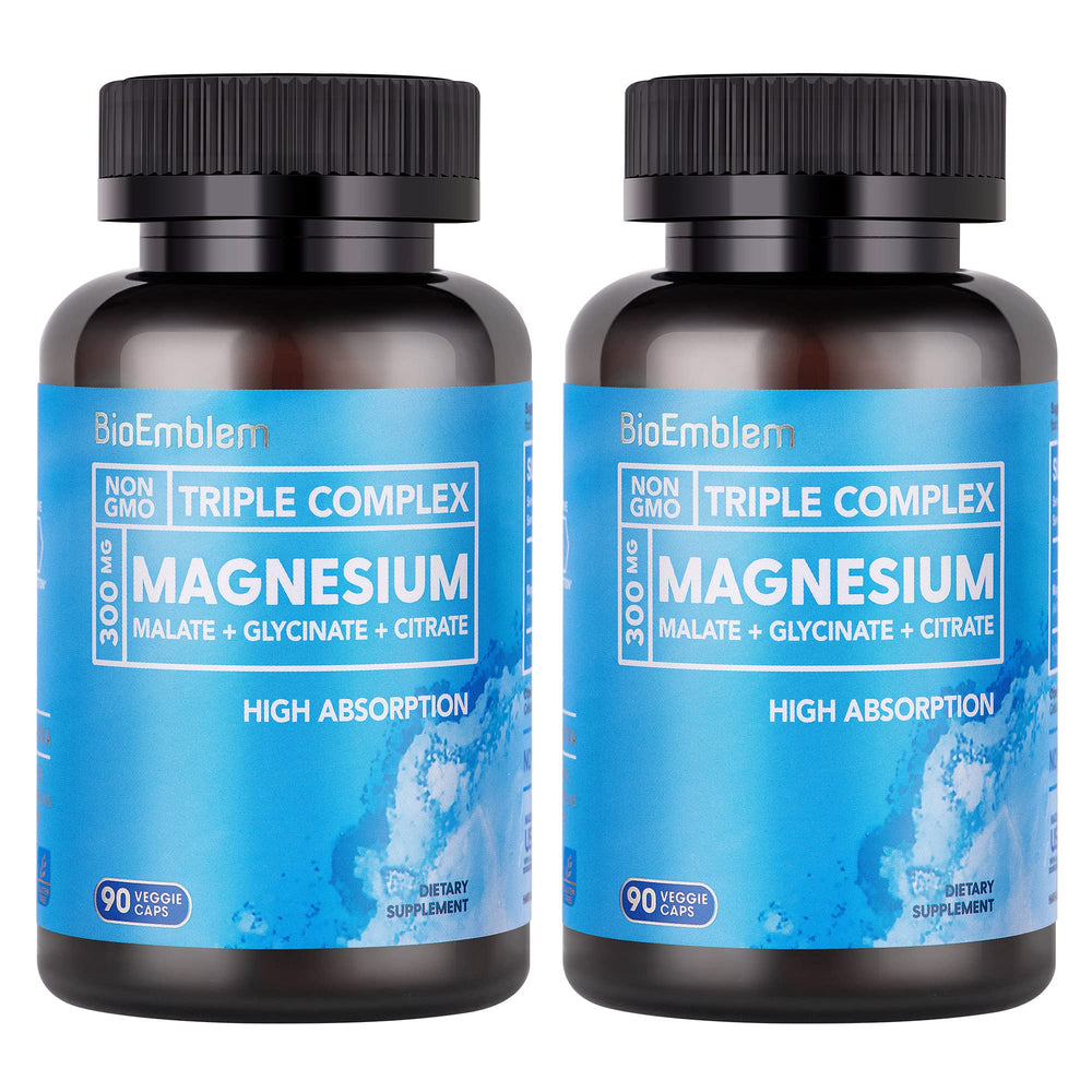 BioEmblem triple magnesium bottle demonstrates high absorption for muscle and nerve support.