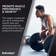 BioEmblem creatine powder in shaker for smooth mixing.