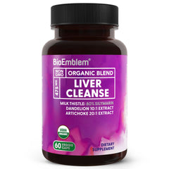 BioEmblem Liver Cleanse bottle with vegan capsules for daily liver support