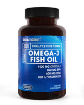 BioEmblem Omega-3 small softgels bottle for easy daily heart and brain support.