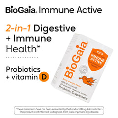 BioGaia Immune Active Kids orange chewable texture close-up showing flavor and bite