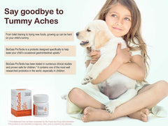 BioGaia probiotic chewable box back label outlines ingredients and daily use.