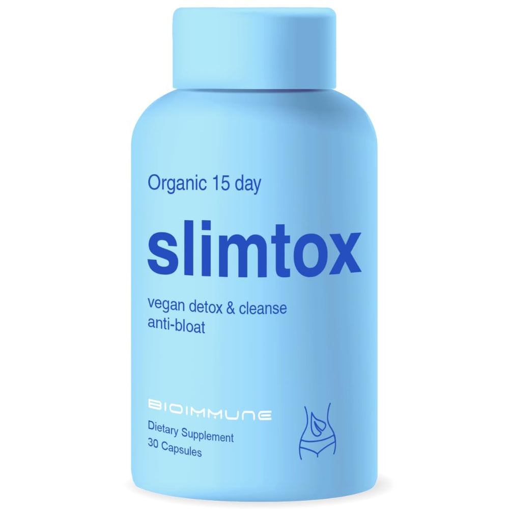 BioImmune Slimtox bottle-front promotes digestive balance and detox support.