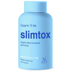 BioImmune Slimtox bottle-front promotes digestive balance and detox support.