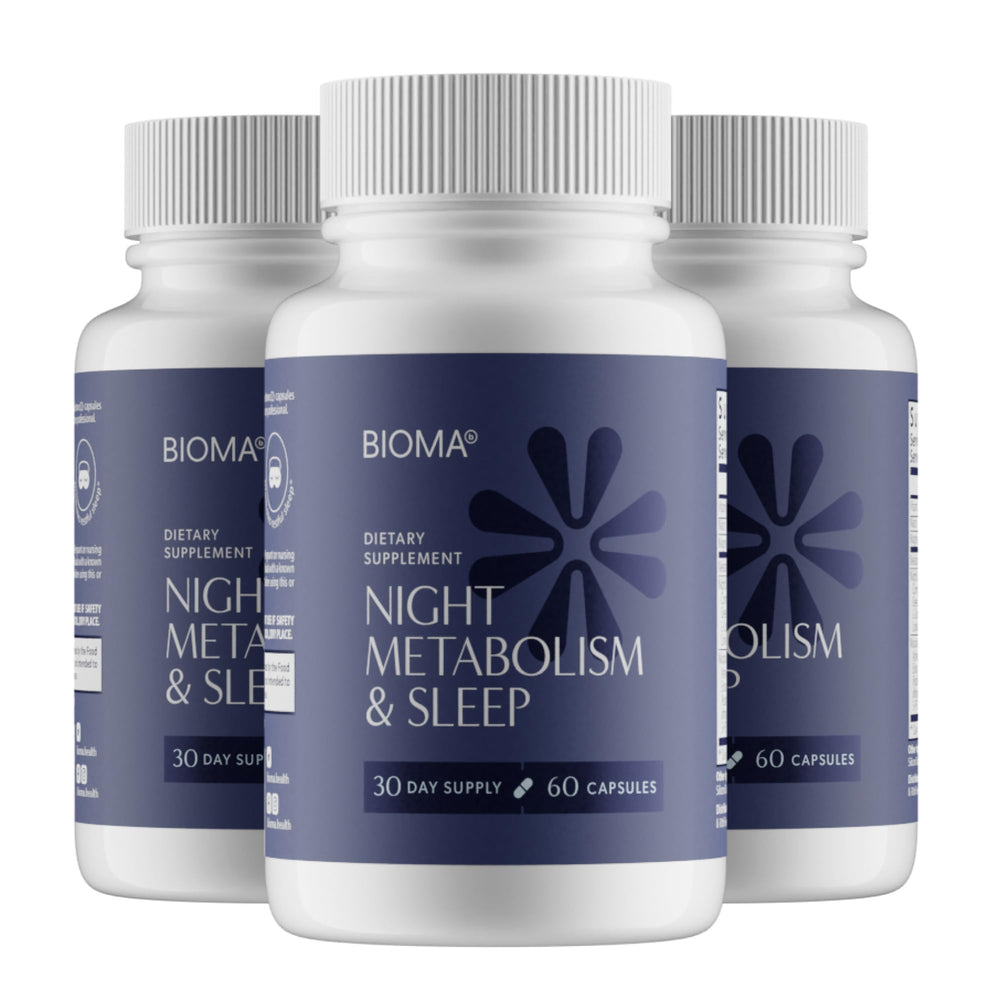 BIOMA Night Metabolism & Sleep bottle ready for your nightly routine and calm evenings.