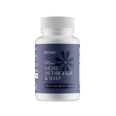 BIOMA Night Metabolism & Sleep bottle shown for nightly relaxation and metabolism support.