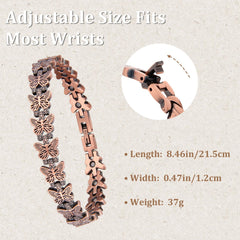 BioMag copper butterfly bracelet adjustable sizing tool in use