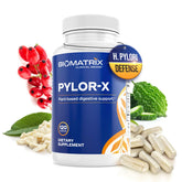 BioMatrix Pylor-X bottle front, 120 capsules for digestive comfort