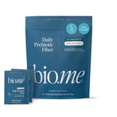 Bio.me Daily Prebiotic Fiber Powder travel packs offer on-the-go digestive support.