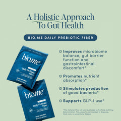 Bio.me Unflavored powder ready to mix into drinks for easy gut health.