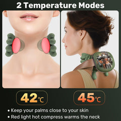 Dual-zone heat delivers steady warmth along the neck and shoulders.