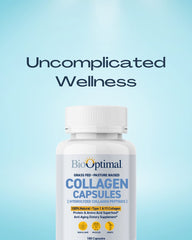 Closeup of BioOptimal capsules highlighting unflavored format for easy mixing.