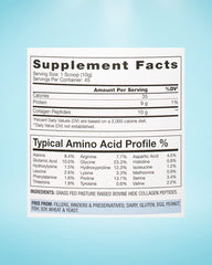 BioOptimal Collagen Peptides scoop beside a glass for daily serving.