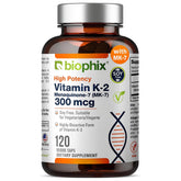 Biophix Vitamin K2 MK-7 bottle supports calcium utilization for bone health.